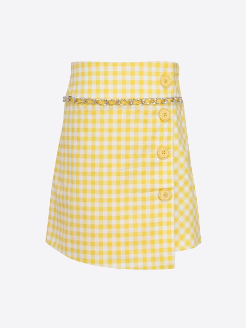 

Cutecumber Girls Yellow & White Checked Wrap Skirts