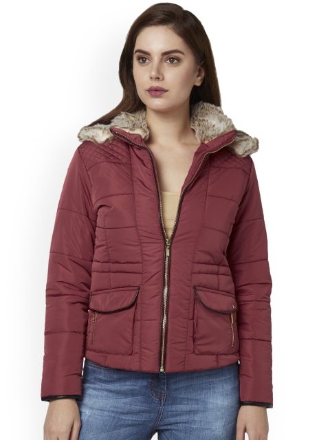

Park Avenue Women Maroon Solid Puffer Jacket