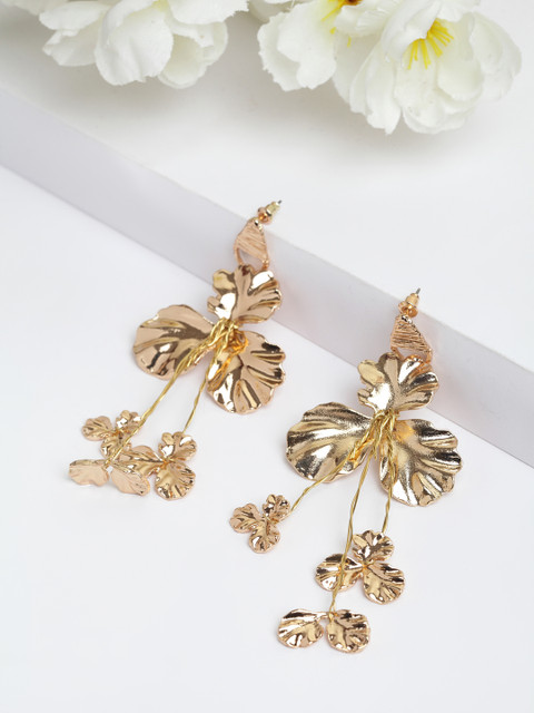

AVANT-GARDE PARIS Gold-Toned Leaf Shaped Drop Earrings