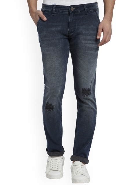 

Parx Men Blue Slim Fit Mid-Rise Mildly Distressed Jeans
