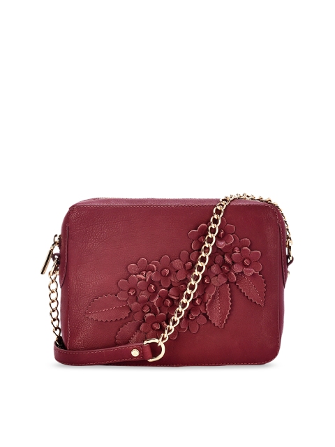 

Eske Magenta Embellished Leather Sling Bag