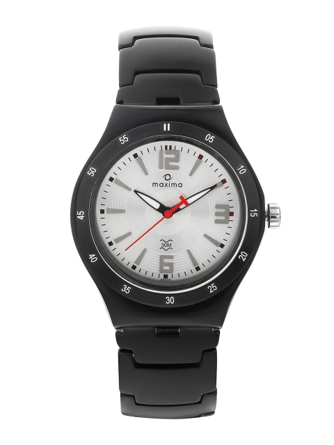 

maxima Men Silver-Toned Analogue Watch 29940CMGB