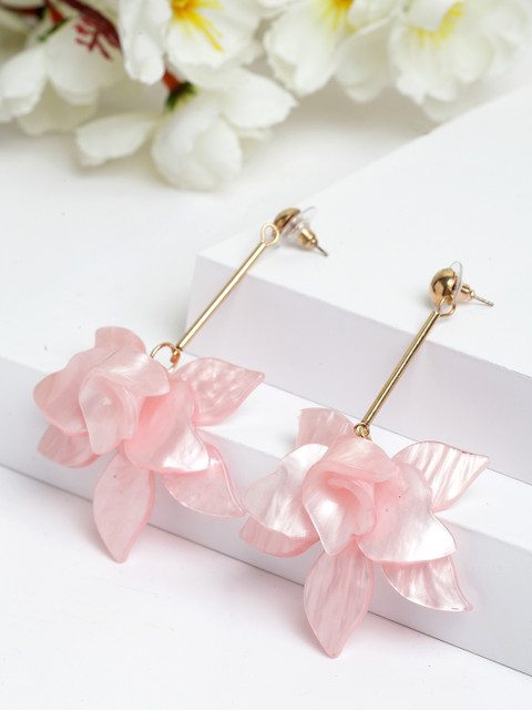 

AVANT-GARDE PARIS Pink Floral Drop Earrings