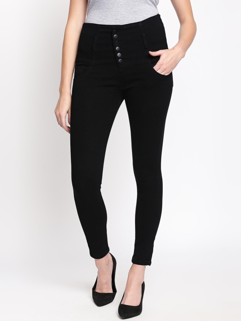 

fungus Women Black Slim Fit High-Rise Clean Look Stretchable Jeans