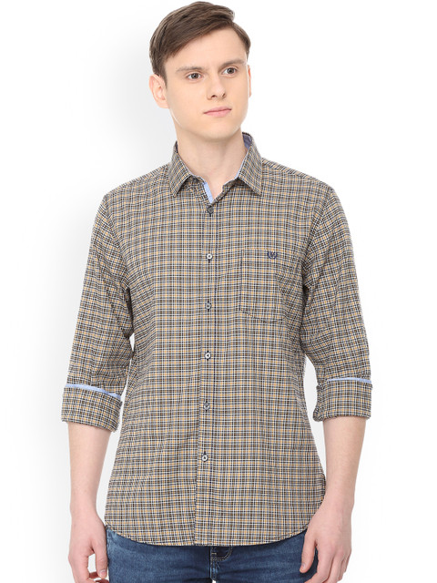 

Van Heusen Sport Men Beige & White Slim Fit Checked Casual Shirt