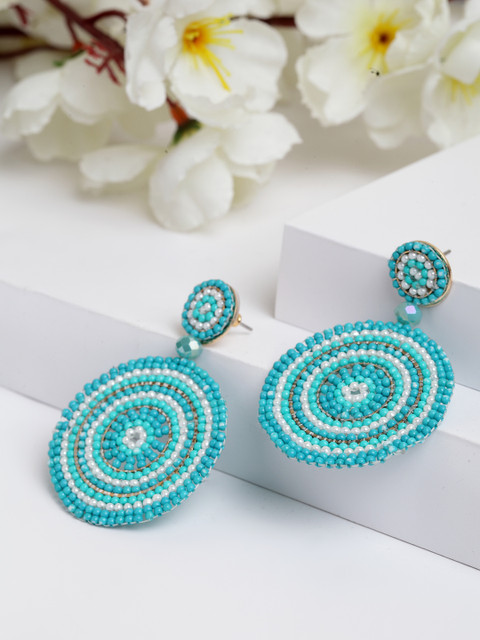 

AVANT-GARDE PARIS Blue Circular Drop Earrings