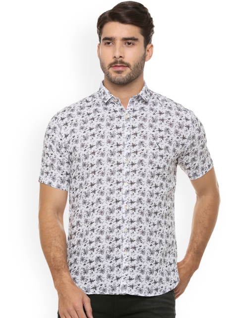 

V Dot Men Grey Slim Fit Printed Casual Shirt