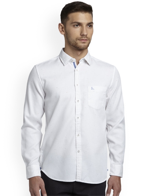 

Parx Men White Slim Fit Self Design Casual Shirt