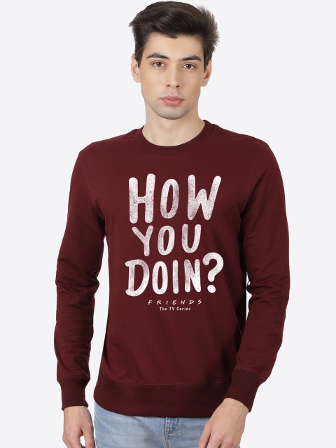 

Free Authority Friends Print Maroon Sweatshirt for Men