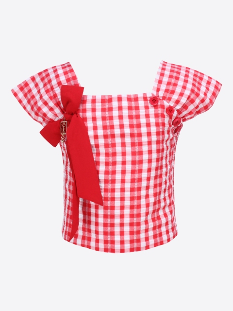 

CUTECUMBER Girls White Checked Top