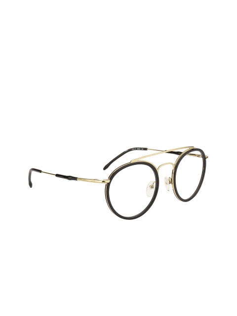 

Ted Smith Unisex Black & Gold-Toned Solid Full Rim Oval Frames TS-123_C1