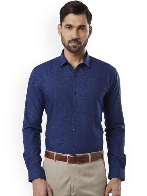 

Next Look Men Blue Slim Fit Printed Formal Shirt