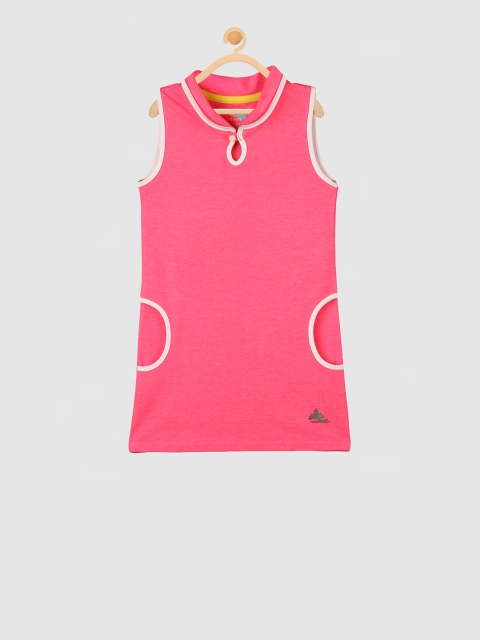 

Cherry Crumble Girls Pink Solid T-shirt Dress