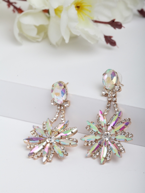 

AVANT-GARDE PARIS Gold-Plated Multicoloured Chandelier Floral Drop Earrings, Multi