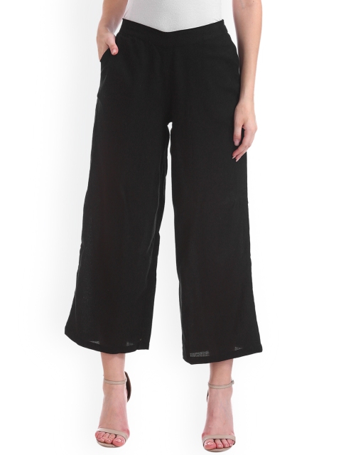 

Bronz Women Black Solid Straight Palazzos