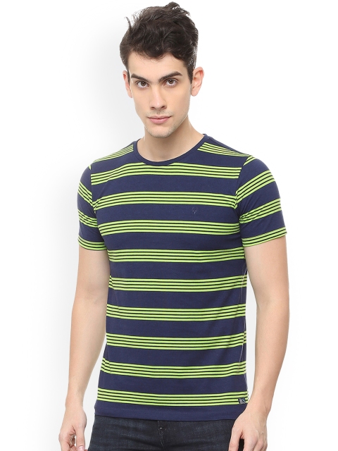 

Solly Jeans Co. Men Blue Striped Round Neck T-shirt