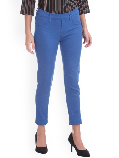 

Cherokee Women Blue Solid Slim-Fit Jeggings