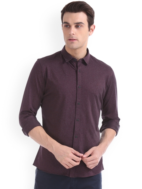 

Nautica Men Burgundy Slim Fit Solid Casual Shirt