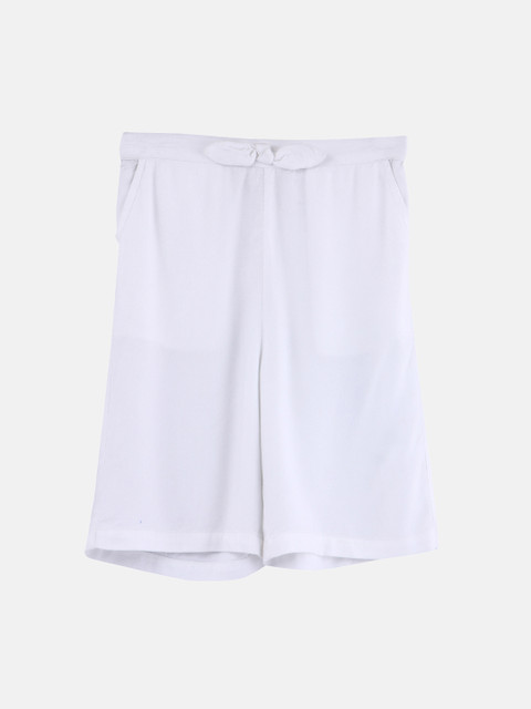 

Beebay Girls White Solid Regular Fit Capris