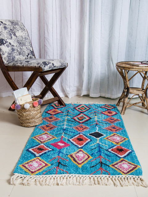 

Chumbak Blue Printed Carpet