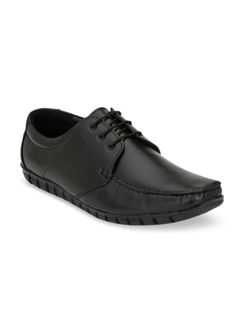 

Fentacia Men Black Leather Formal Derbys