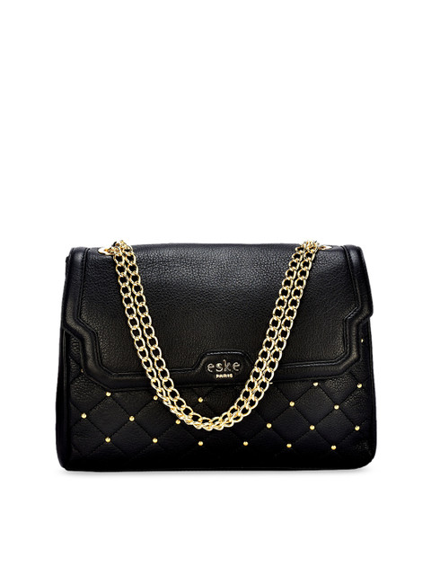 

Eske Black Embellished Leather Handheld Bag