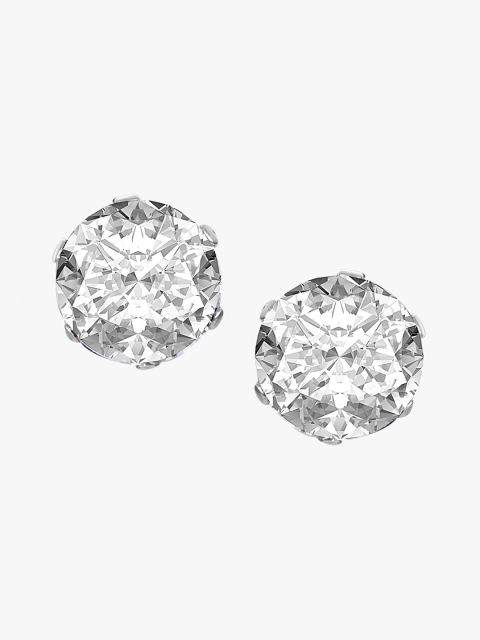 

Peora Silver-Toned Contemporary Studs