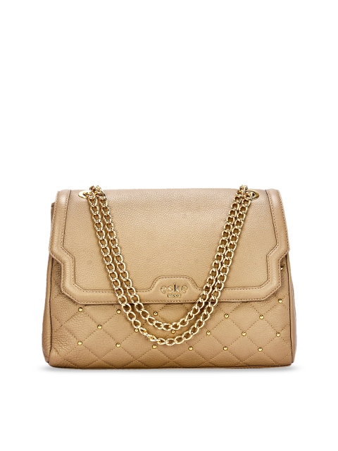 

Eske Beige Embellished Leather Handheld Bag