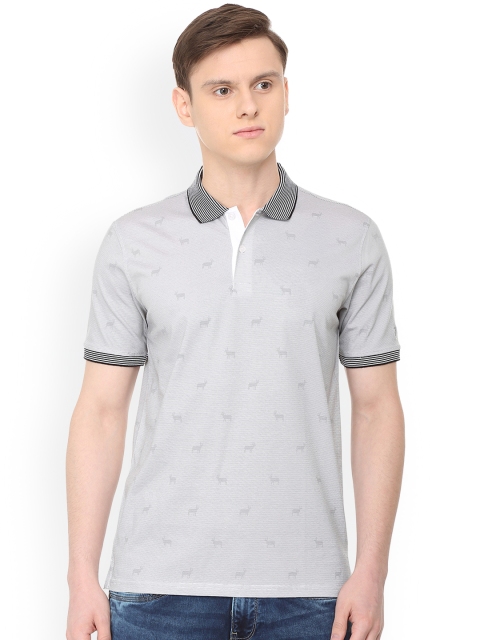 

Allen Solly Men Grey Printed Polo Collar T-shirt