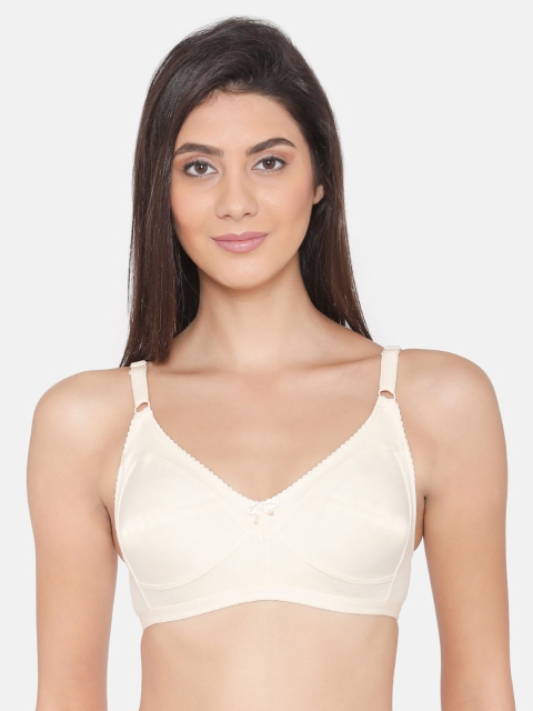 

Clovia Cotton Rich Non-Padded Full Support Bra In Skin, Beige