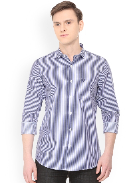 

Allen Solly Men Blue Slim Fit Striped Casual Shirt
