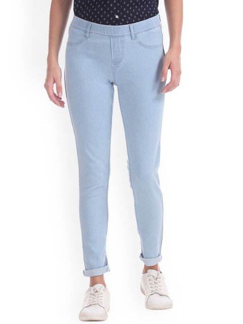 

Cherokee Women Blue Solid Slim-Fit Jeggings