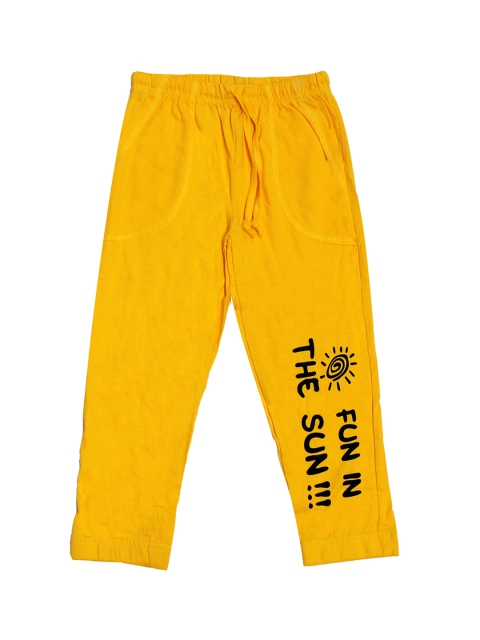 

Maniac Boys Yellow Printed Slim-Fit Joggers