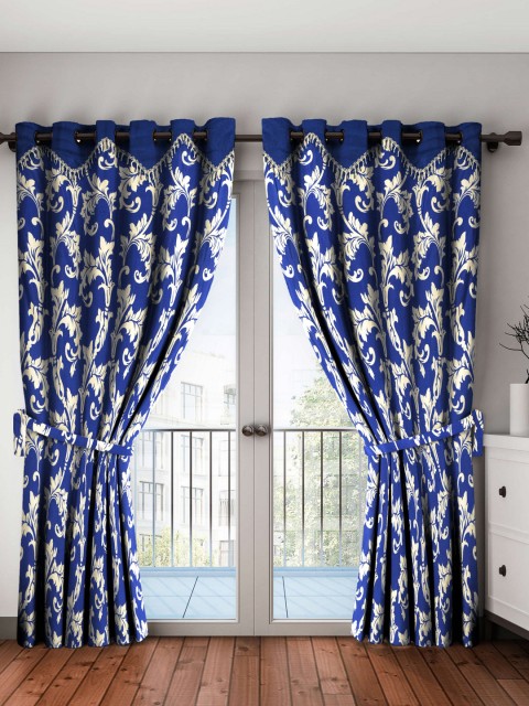 

Home Sizzler Blue Set of 2 Long Door Curtains