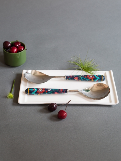 

Chumbak Blue Set of 2 Printed Serving Spoon