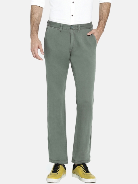 

Breakbounce Men Olive Grey Regular Fit Solid Chinos