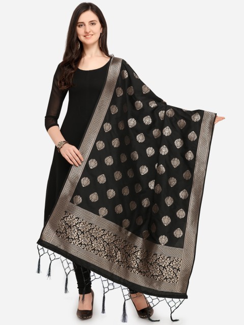 

Satrani Black Woven Design Dupatta