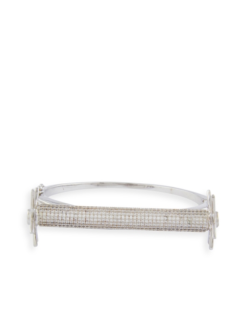 

shaze Silver-Toned Brass Silver-Plated Antique Wraparound Bracelet
