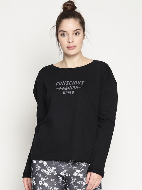 

Soul Space Women Black Printed Sweatshirt