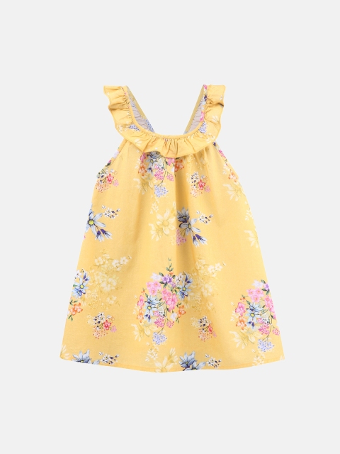 

Beebay Girls Yellow Printed A-Line Dress