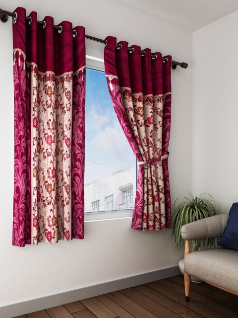 

Fashion String Set of 2 Maroon Window Curtains