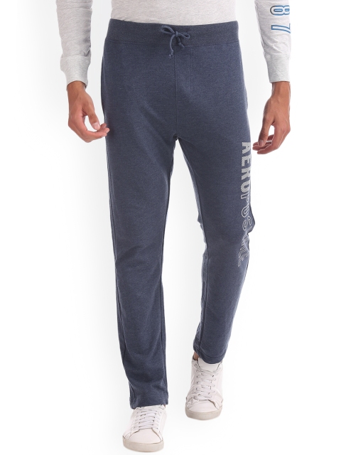 Aeropostale Men Blue Solid Straight-Fit Trackpant