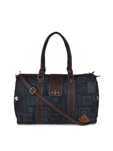 

Pick Pocket Women Blue Printed Duffel Bag