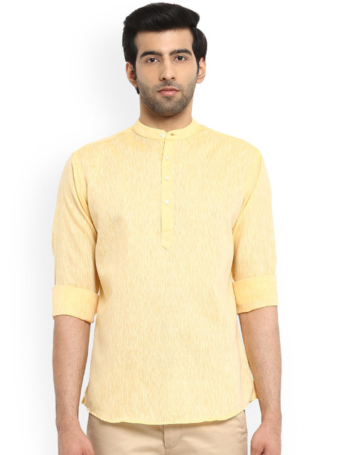 

Next Look Men Yellow Slim Fit Solid Casual Shirt