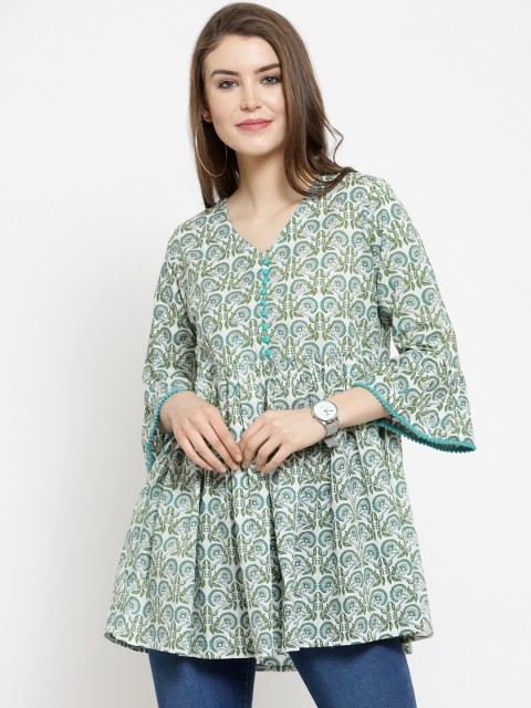 

Varanga Green & Blue Printed Tunic