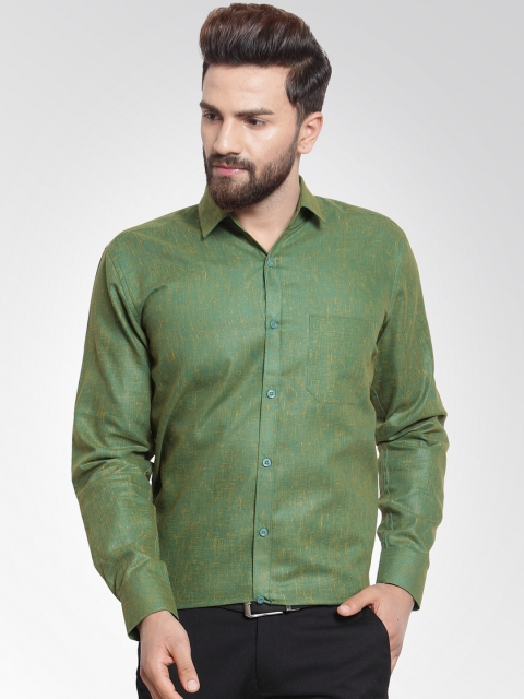 

JAINISH Men Green Classic Slim Fit Solid Formal Shirt