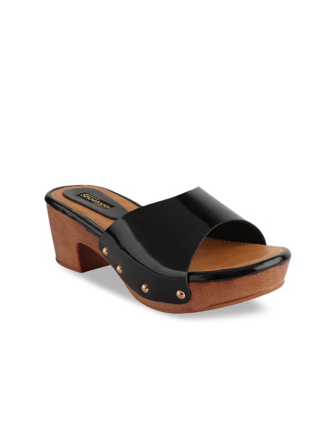 

Shoetopia Women Black Solid Sandals