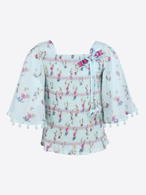 

CUTECUMBER Girls Green Printed Top