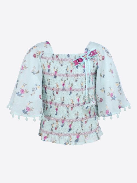 

CUTECUMBER Girls Green Printed Top