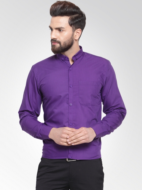 

JAINISH Men Purple Classic Slim Fit Solid Formal Shirt
